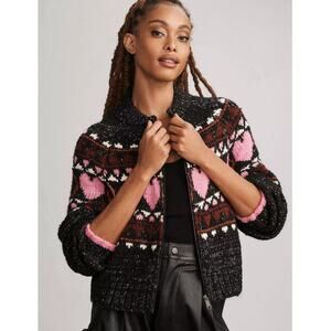 Anthropologie Pilcro Peace Love Icon Zip-Up Sweater
